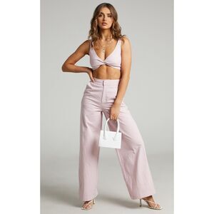 NWT Showpo Twill Wide Leg High-waisted Trousers Pants Pink Size 4